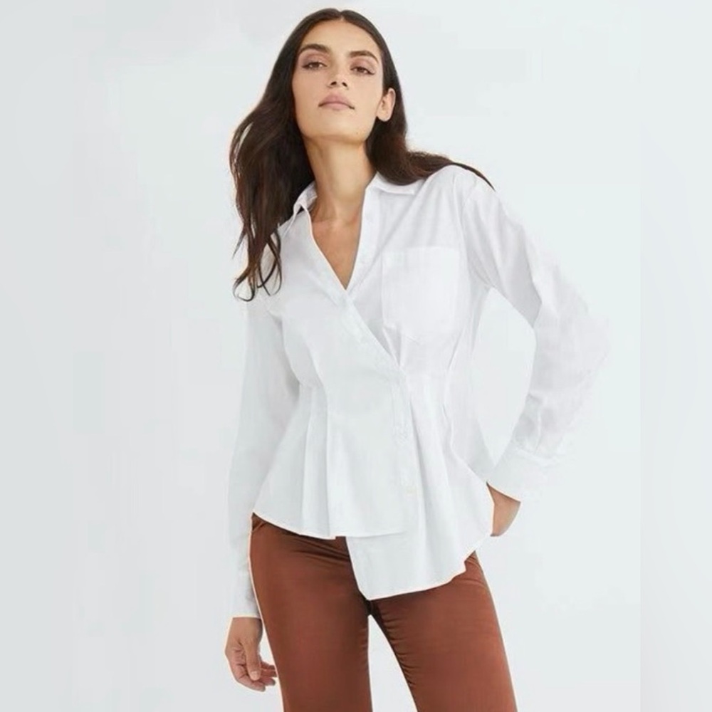Veronica Beard Rosamund Asymmetrical Button down top - Size 2
